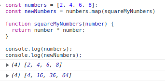 Javascript map function example output forEach() and map() Functions