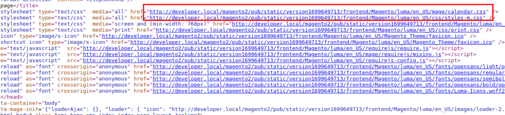 magento 2 css and js not loading check page source url